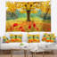 Tapisserie florale à motif d'automne jaune-28495984