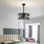 20''Industrial 5-Blade  Ceiling Fan With Remote Control ,5 Abs Blades Small Size Ceiling Fan--Black Matte