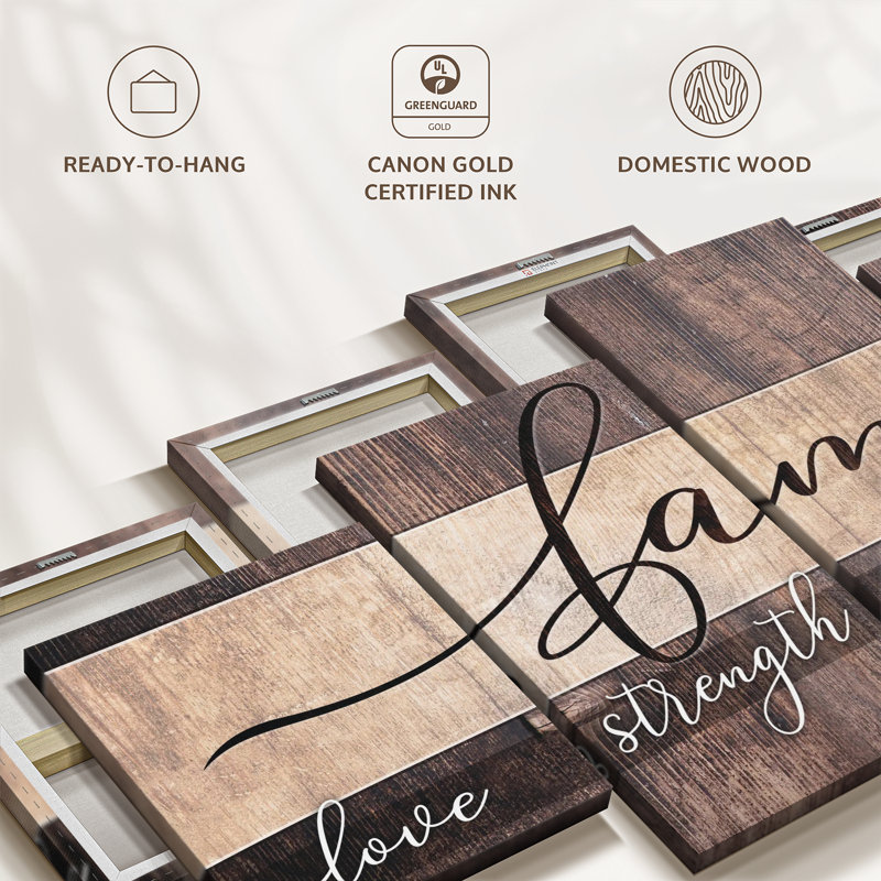 Family Qualities Typography Canvas Print, 24" H x 55" W x 1.25" D