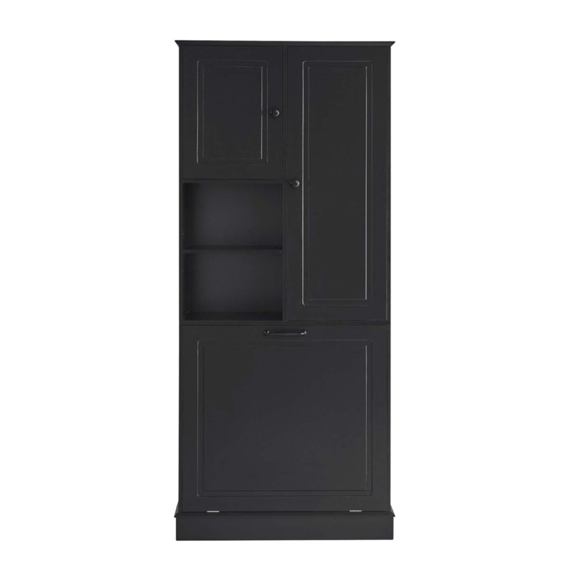 Grande armoire de rangement avec tablettes réglables, Noir