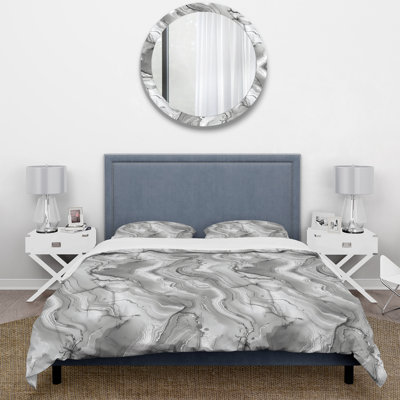 Ensemble de housse de couette Traditional Gray Marble VII