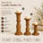 Handcrafted Mango Wood Pillar Candle Holder (Set of 3) -265191515
