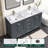 Anvay 60 in. Double Sinks Freestanding Bathroom Vanity in Charcoal Gray with Carrara Marble Top-406671024-408697619