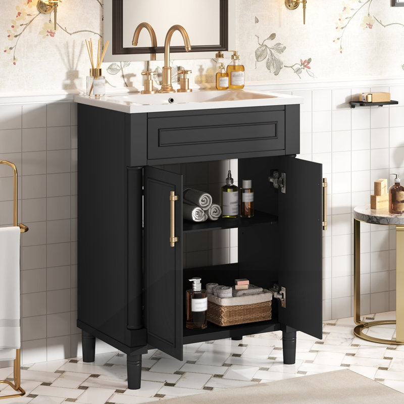 Meuble-lavabo 24 po avec lavabo en céramique intégré