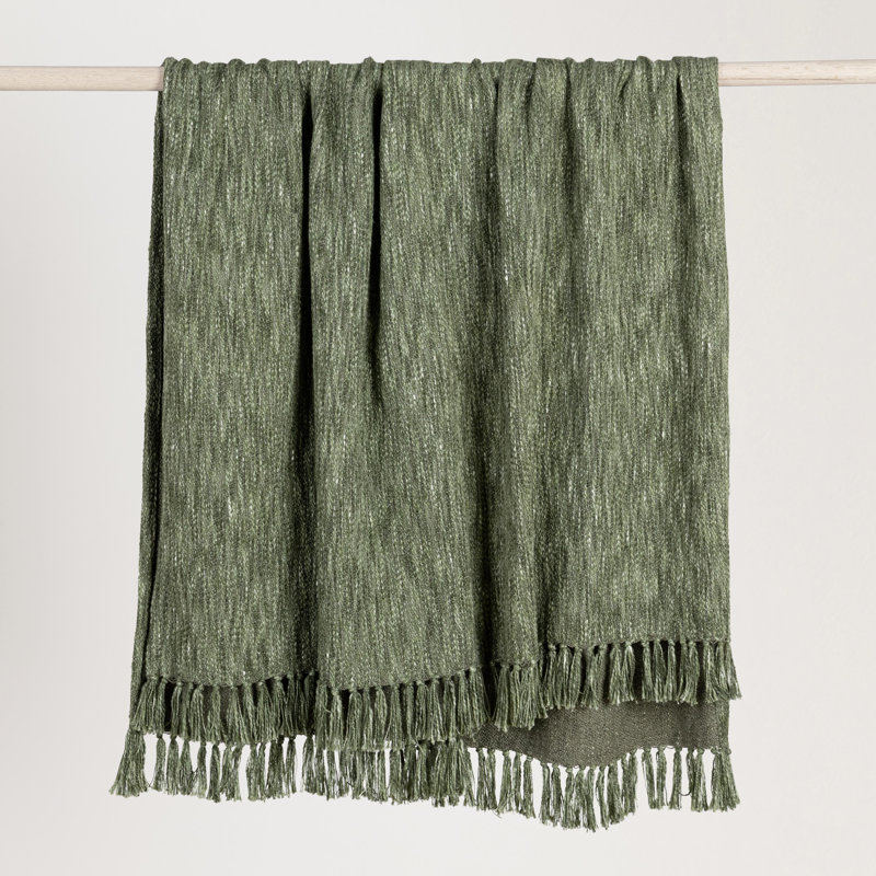 Sharma Hand Woven Throw Blanket, Green