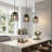 Rustic Farmhouse Lantern Pendant Light - Matte Black Metal Cage Chandelier For Kitchen, Dining & Entryway