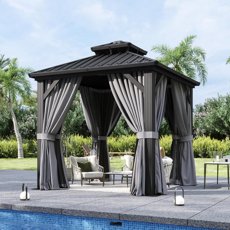 8 pi L 8 pi. D Pavillon de jardin avec double toit