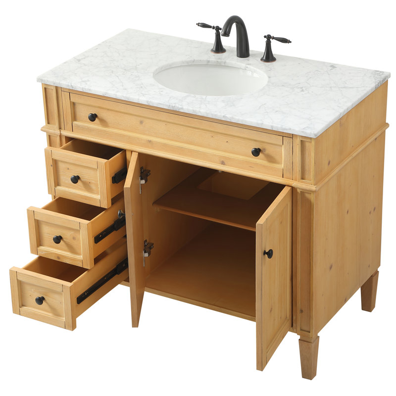 Ensemble de meuble-lavabo simple 40 "Rivers, Brun clair