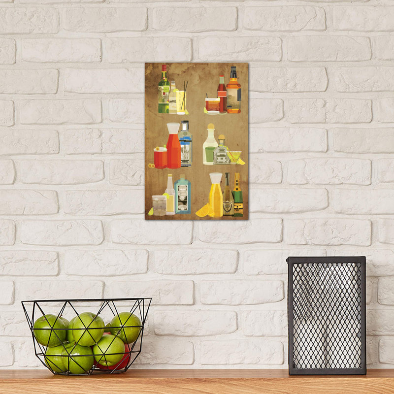 Classic Cocktails - Wrapped Canvas Print, 30.48cm H x 20.32cm W x 1.91cm D
