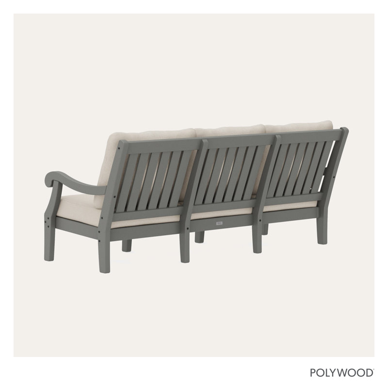 Canapé POLYWOOD x Birch Lane Verlyn, Coussin en toile de jute Dune / structure gris ard