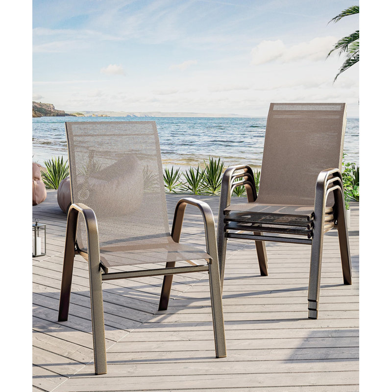 12.75cm H Metal Stacking Armchair, Brown