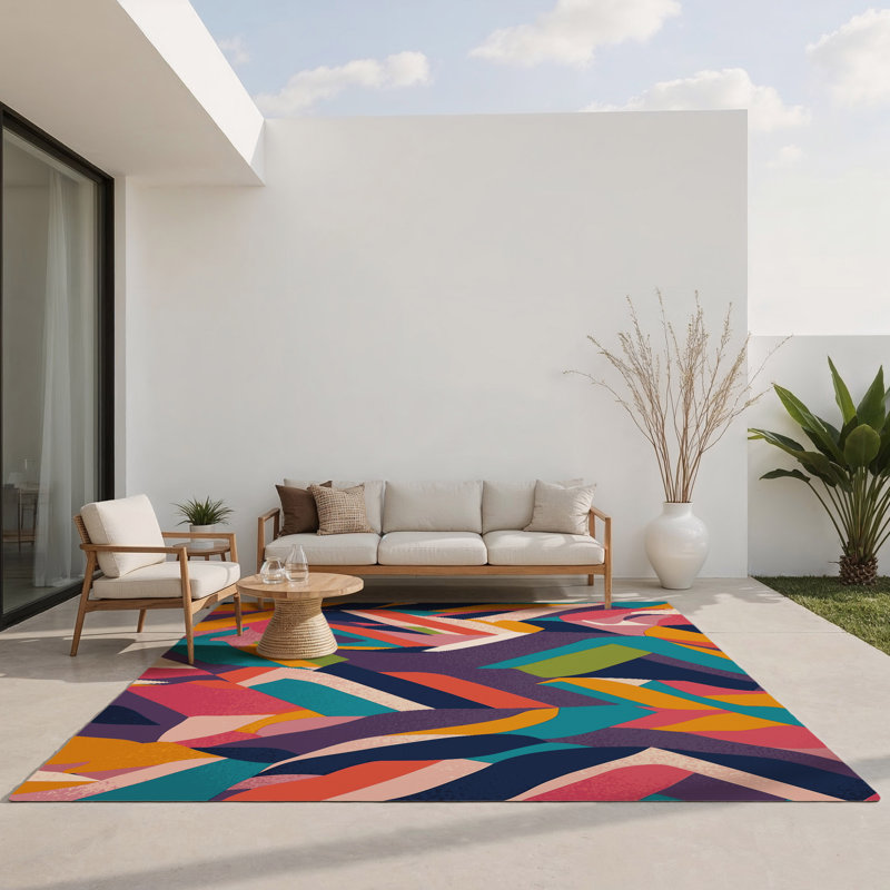 Tapis intérieur / extérieur Luminous Vortex, Rectangle 5 pi x 7 pi