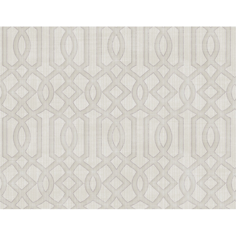 Papier peint à motif treillis géométrique Seaet, Gris; mauve