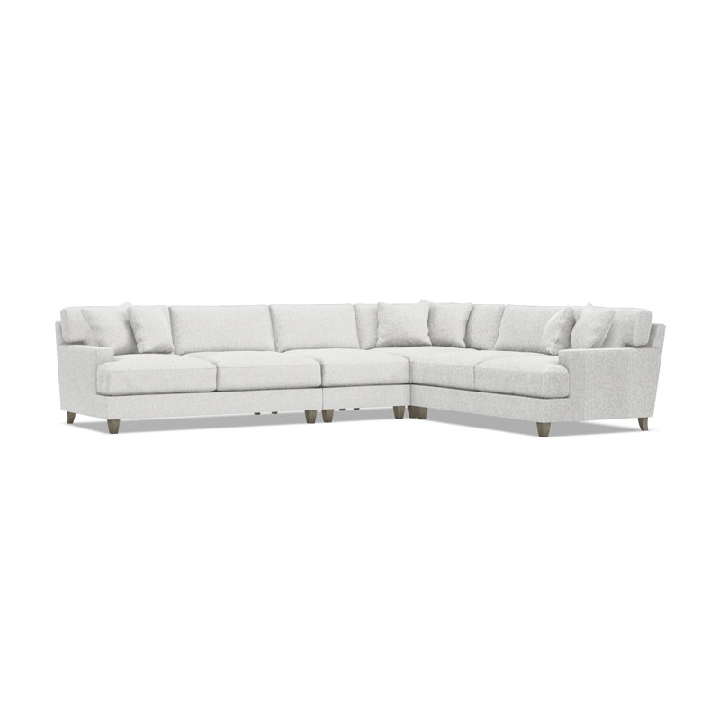 Mila Sectional, White Polyester, 33.5" H x 137" W x 107" D, Right Hand Facing