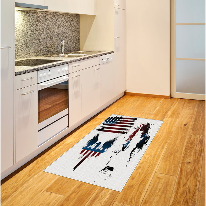 American Flag High Density Long Fiber Poly Threads Decorative Area Rug Carpet, Rectangle 2'7" x 5'