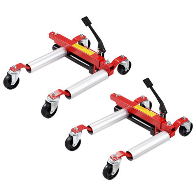 Chariot à roues, capacité maximale de 1 500 lb, chariot à poussoir avec roues pivotantes à 360 °, cric hydraulique pour véhicule lourd, pour réparation de voiture