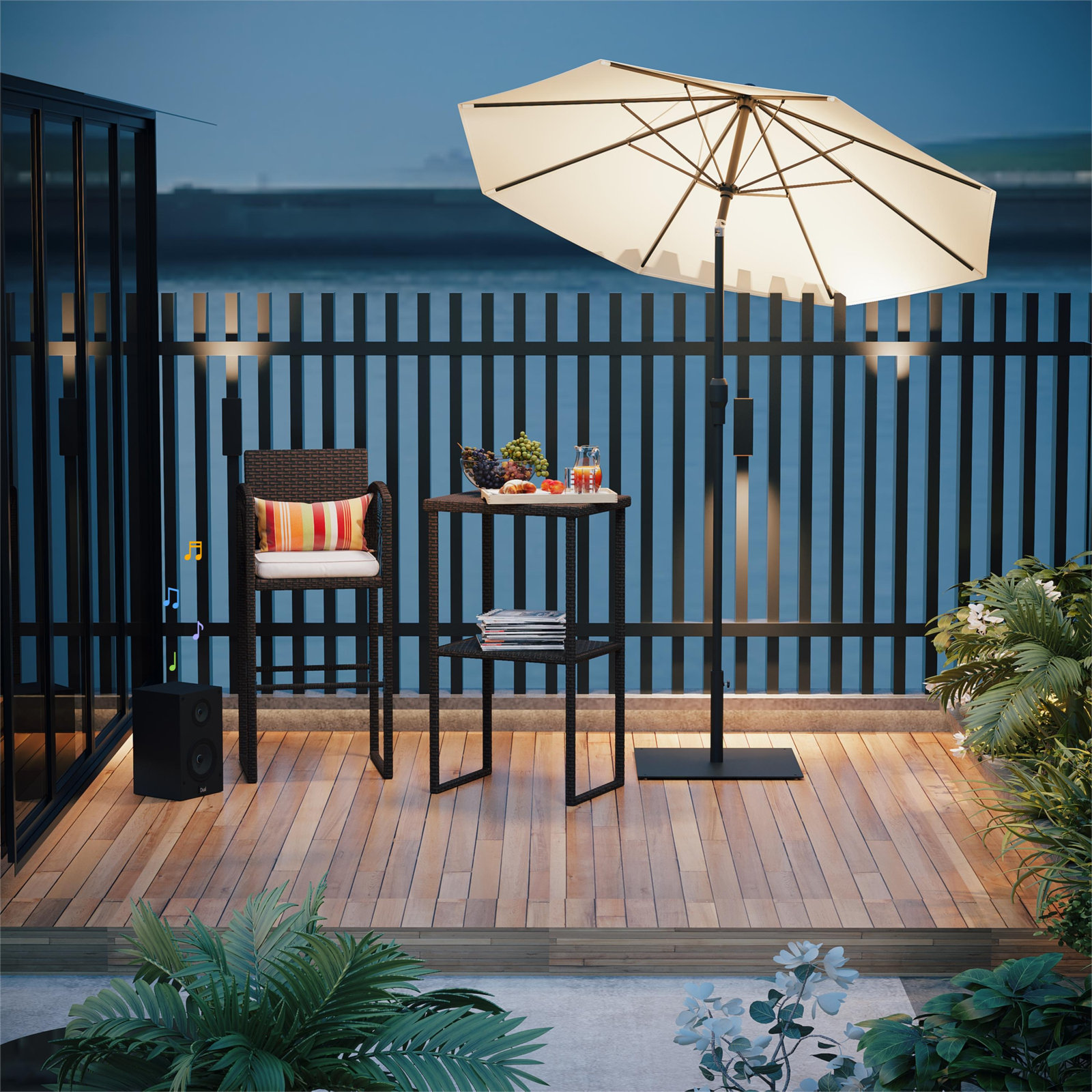 Steel Free-Standing Umbrella Base, Black
