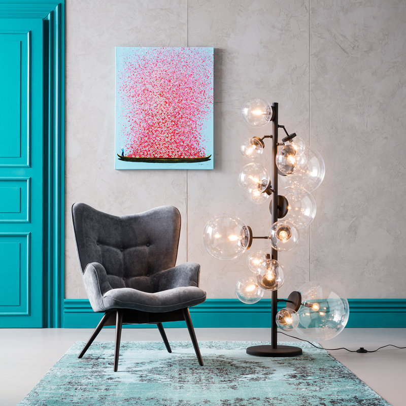 Canvas Picture Flower Boat, Pink/Blue, 100cm H x 80cm W x 3.5cm D