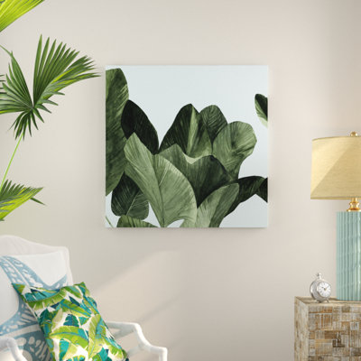 «Celadon Palms I», peinture sur toile tendue
