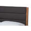 Lit plateforme grand en tissu Bristol gris et tissu d'ameublement au fini brun noyer Bristol (grand)-1274883636-1274883627