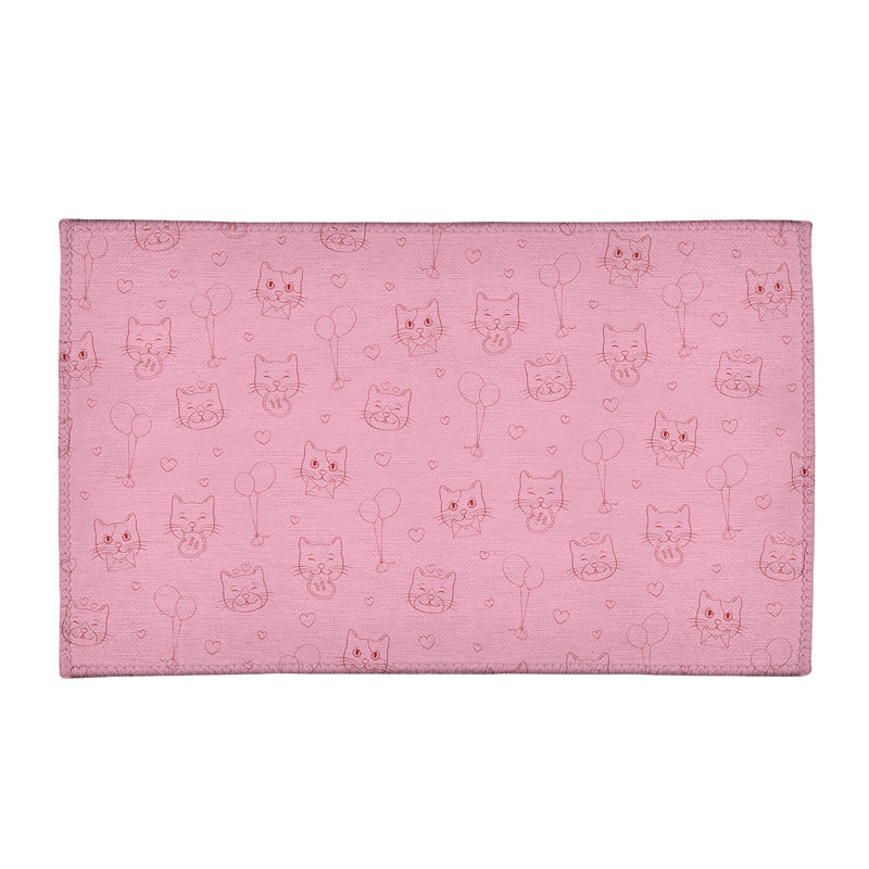 Tapis zone rose fait main, Rectangle 2 pi x 3 pi
