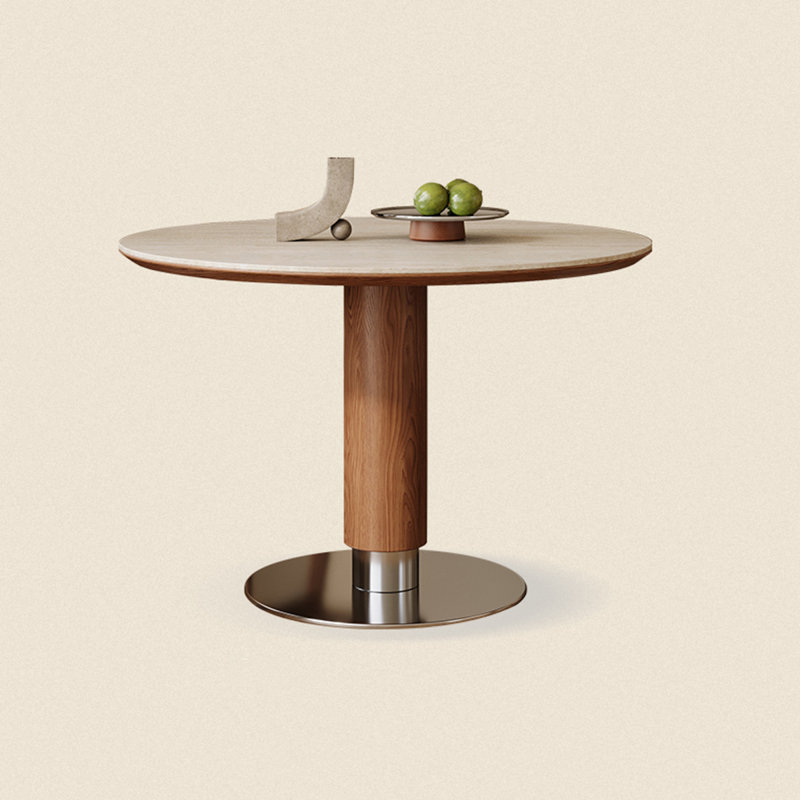 Table de salle à manger blanche et noyer, H 29,53 po x L 39,37 po x l 39,37 po