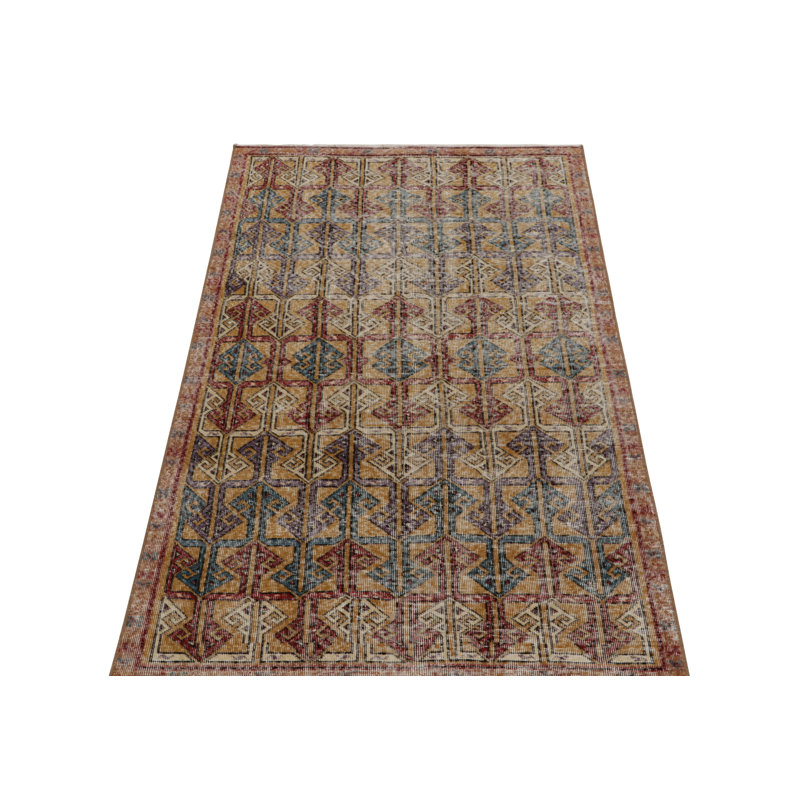 One-of-a-Kind Hand Knotted Area Rug, Rectangle 3'9" x 6'10"