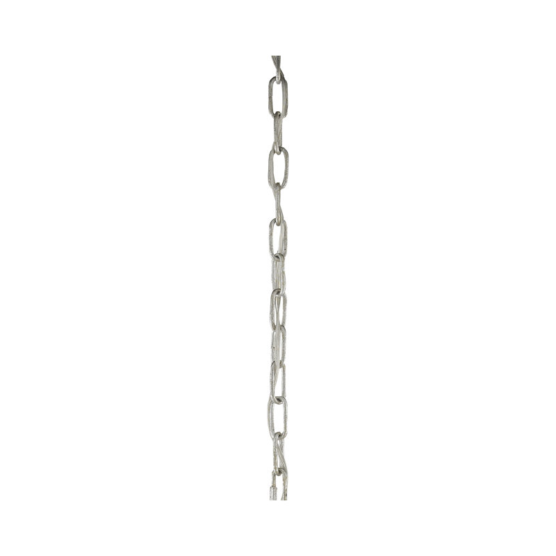 3' Painted Contemporary Gold Chain, Silver Leaf, 72" H x 0.25" W x 0.25" D