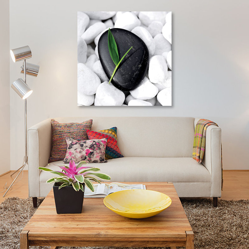 " Zen Stone ", 18" H x 18" W x 1.5" D, Wrapped Canvas