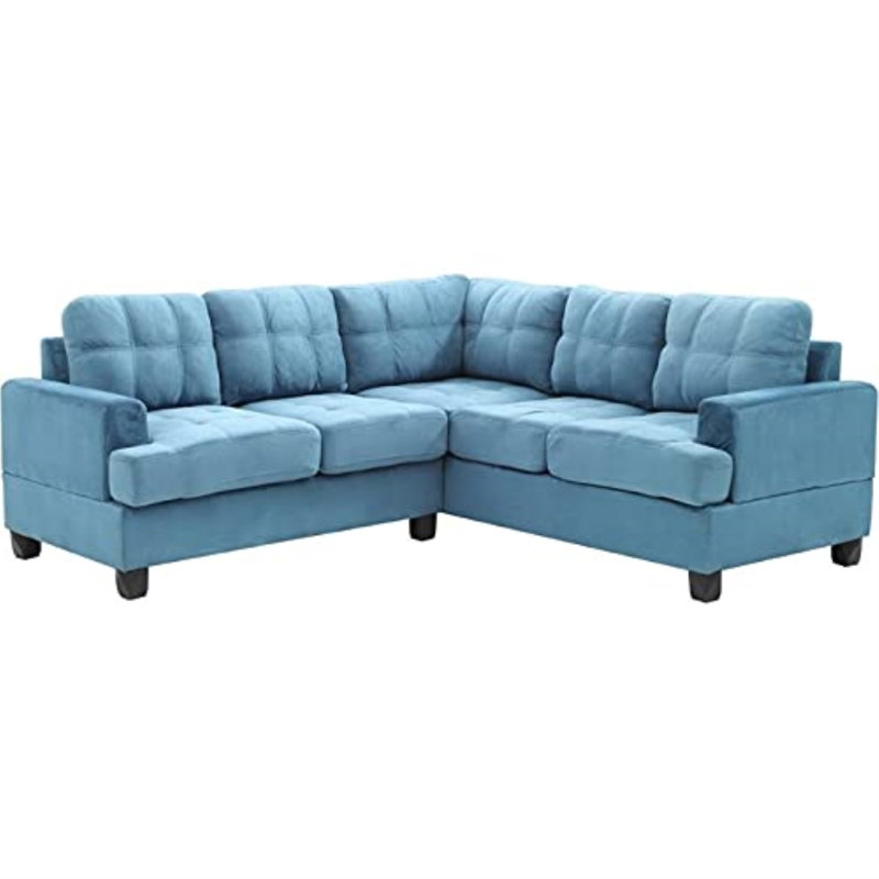 Penta Sandridge Sectional, Aqua Velvet