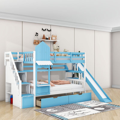 Smolan 2 Drawer Standard Bunk Bed with Shelves by Harriet Bee by Harper Orchard