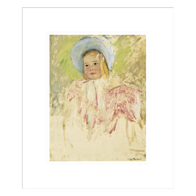 Simone in a Blue Bonnet (No. 1) by Mary Cassatt -Framed Giclee Print