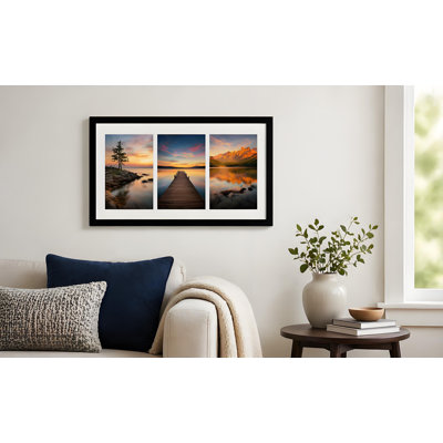 Collage Picture Frame, Fits Four 4x6 Photos with Mat 