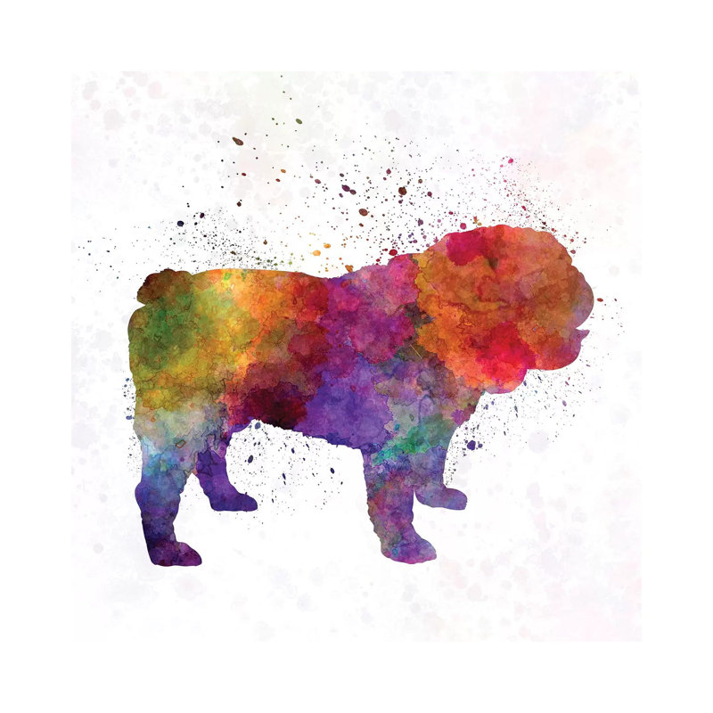 English Bulldog In Watercolour by Paul Rommer - Wrapped Canvas Painting, 93.98 cm H x 93.98 cm W