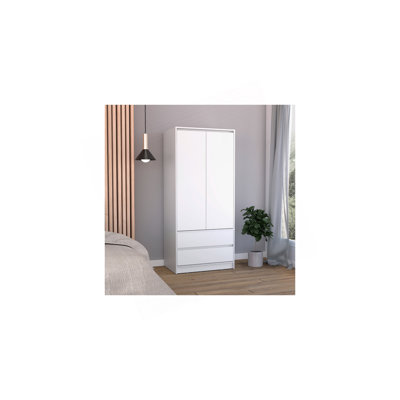 Austin 2 Drawers Armoire, Double Door, Hanging Rod by Ophelia & Co.