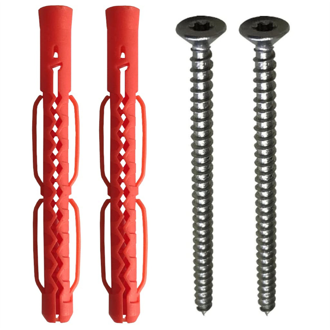 8cm H x 80cm W x 8cm D Threaded Stainless Steel Holder