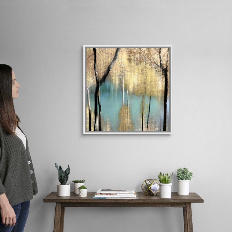 "Pastel pond 2" par Alex Hanson, reproduction d’art sur toile, H 26 po x l 26 po x P 1,75 po, Cadre blanc