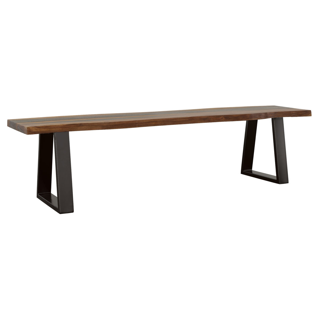 Hatherleigh Live Edge Wood Dining Bench Grey Sheesham Trent Austin Design®