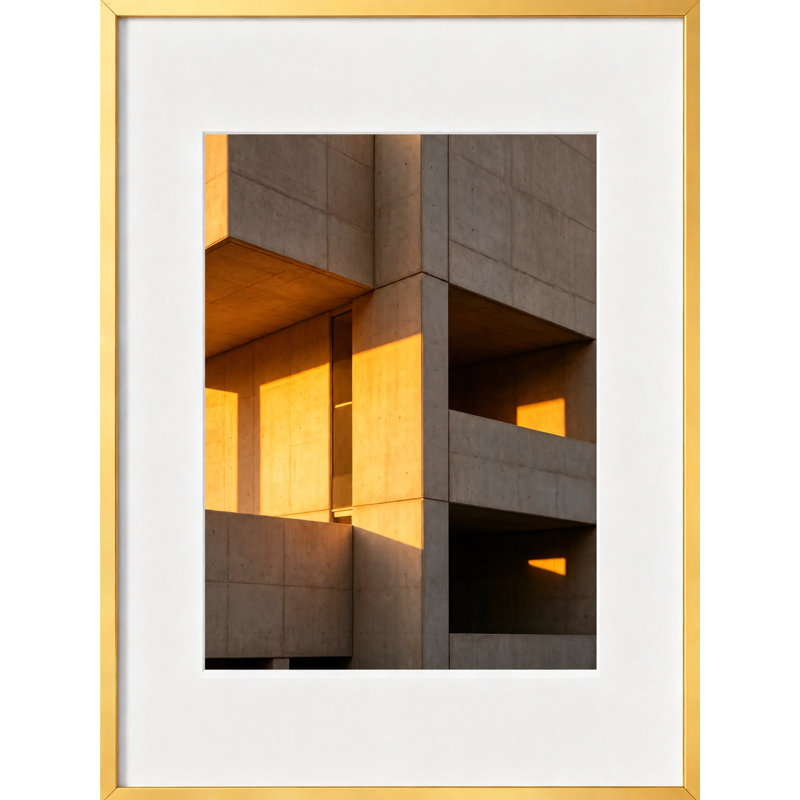 Cadre photo moderne en métal 2 pièces, Doré, 12" x 12" Matted to  8" x 8"
