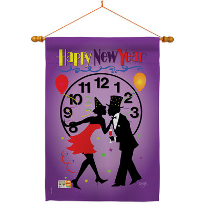 Ensemble de drapeaux en polyester 40 x 28 po New Year