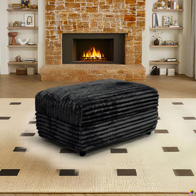 Gus 31.5"W Corduroy Ottoman
