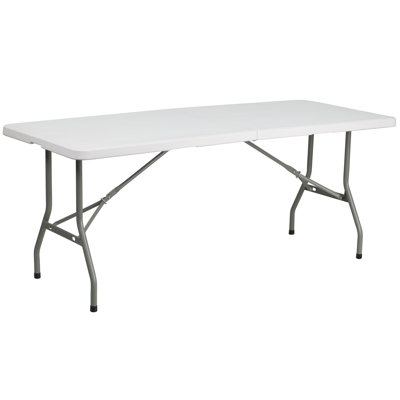 8-Foot Bi-Fold Plastic Banquet and Event Folding Table with Carrying Handle