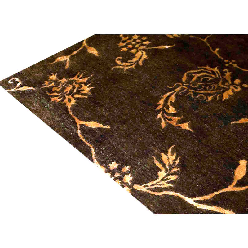 Hand Knotted Area Rug in Brown
