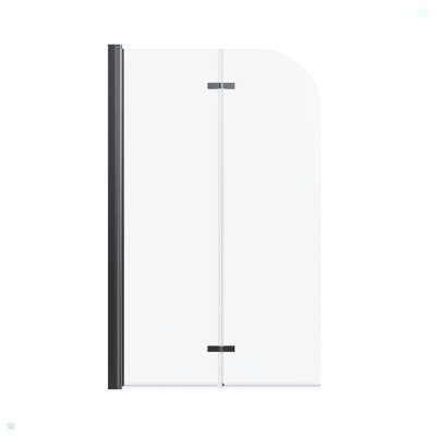 Porte de baignoire pivotante pliante sans cadre de l 34 po x H 58 po, porte en verre trempé transparent de 1/4 po (6 mm) de large épaisseur, panneau de porte de baignoire pliable et pliable, installation réversible