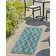 Tapis intérieur / extérieur bleu sarcelle Joniell