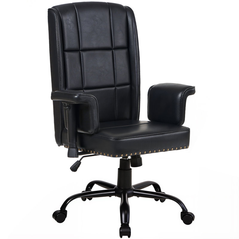 Fauteuil de bureau ergonomique noir avec support lombaire, Noir