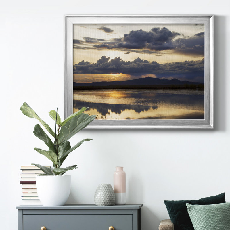 Twilight Symphony, toile encadrée de qualité supérieure - prête à être accrochée, Cadre argenté, Pas de tapis