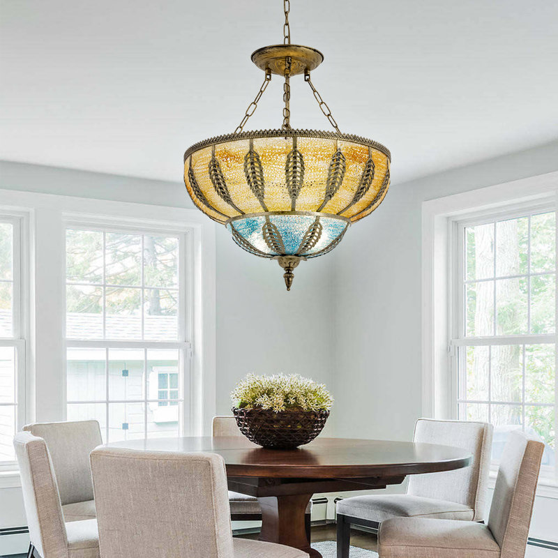Antique Chandelier Colored Retro Pendant Light Fixture