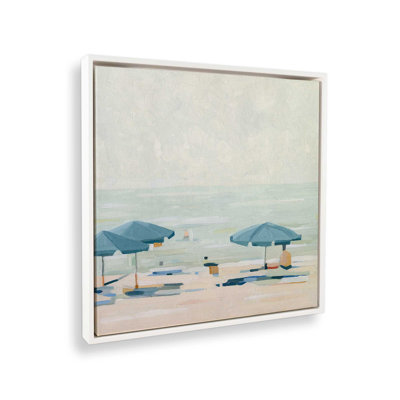 Seaside Umbrella Harmony II Rolled Canvas Print