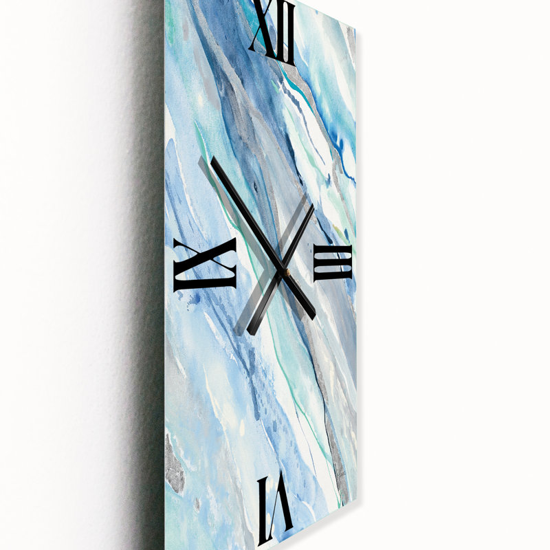 Horloge murale moderne Blue Silver Spring II, Petit